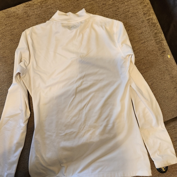 Under Armour Coldgear Off White Long Sleeve Fitted Shirt - Picture 3 of 4